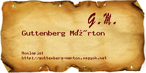 Guttenberg Márton névjegykártya